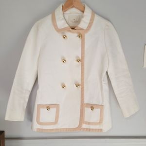 Kate spade bayle white/tan gold short pea coat 4